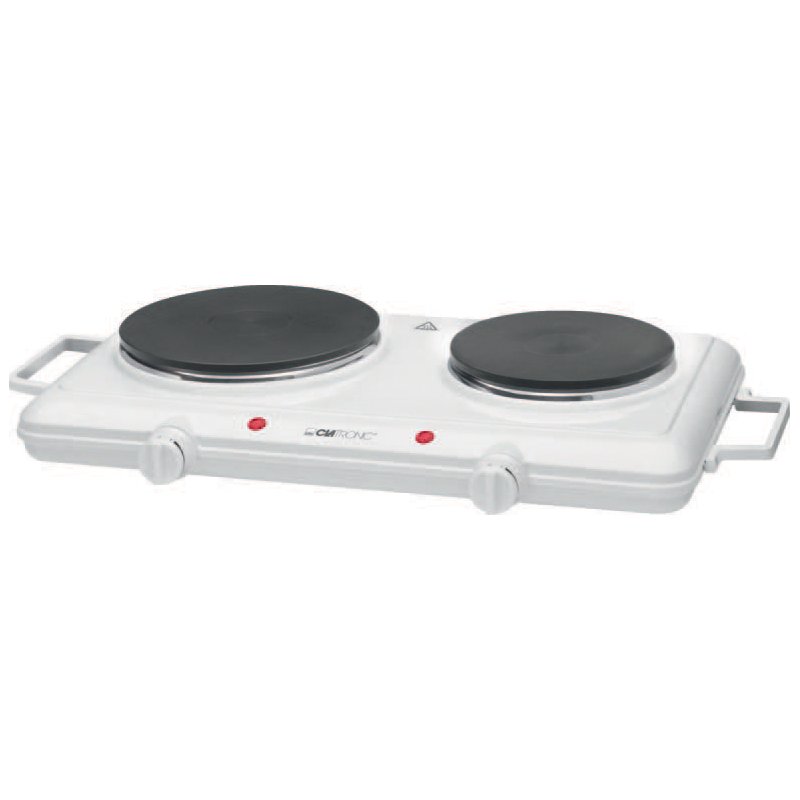 CLATRONIC plaque de cuisson double DKP 3583, blanc, 2500 watts